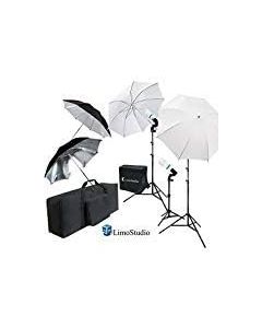 LimoStudio White & Black Umbrella Reflector Photography Video Studio Continuous Lighting Kit, Photo Bulb & Socket with Umbrella Insert Hole, Light Stand Tripod, Carry Bag, Photo Studio, AGG2103