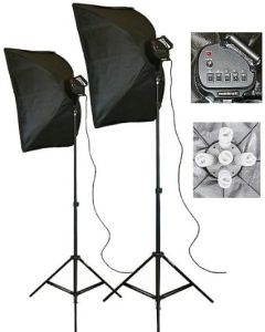 ePhoto 2000 Watt Photography Video Studio Portrait Softbox Continuous Light Lighting Kit Digital Video Continuous Lighting Kit with Carrying Case by ePhoto INC SFT2KIT