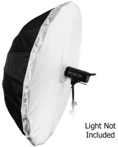 Fotodiox Pro 72in Parabolic White Reflective Umbrella Kit with Diffusion Cover - 16-Rib Black/White Photographic Umbrella