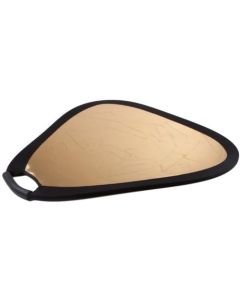StudioPRO Photo Studio 2-in-1 24" Triangular Collapsible Disc Reflector with Grip, Gold/Silver