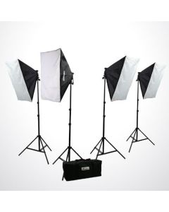 ePhoto 3200 Watt Digital Photography Photo Video Continuous Lighting Softbox Portrait Light Kit Carrying Case H9004S4