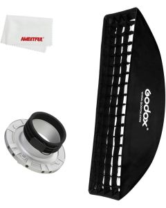 Godox 9"x 35" 22x90cm Honeycomb Grid Strip Softbox for Photo Studio Profoto Mount Flash Lighting and S-Type Bracket Profoto Mount Holder for Speedlite