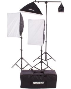 Fovitec StudioPRO SPK10-054-345 2000 Watt 16"x24" Softbox Photo Video Studio Lighting Kit (Black)