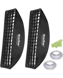 Godox 9"x 35" 22x90cm Honeycomb Grid Softbox with Bowens Mount Speedring for Photo Strobe Studio Flash Light [2-Pack]