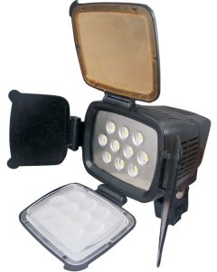 Polaroid Dimmable High Power 10 LED Camera/Video Light w/Built in Filters Barn Doors Variable Color Temperature, Li-Ion Battery & Charger, Swivel Head Diffuser & Carry Bag, , EU Adapter 2+ Hour Run Time