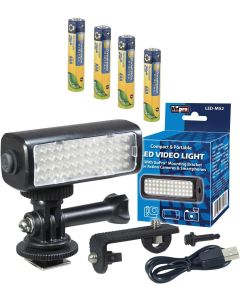 Samsung SC-DX103 Camcorder Lighting LED-M52 Mini LED Light for Action Cameras, Camcorders and Phones - Plus a Free Pack of 4 AAA NiMH Rechargable Batteries - 1000mAh
