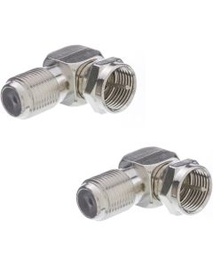 F-Pin Right Angle Adapter, F-Pin Female to F-Pin Male (CNE26016), 2-Pack