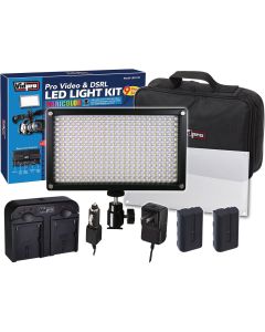 Vidpro LED-312 9pc VariColor Photo/Video LED Light Kit with 2 Batteries, Charger, Diffuser & Case
